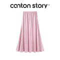 Cantonstory High Waist Drape Versatile and Thin Dress