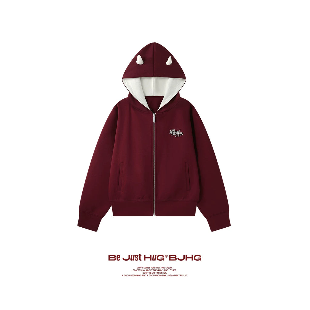 BJHG Little Devil Hooded Cardigan Sweater