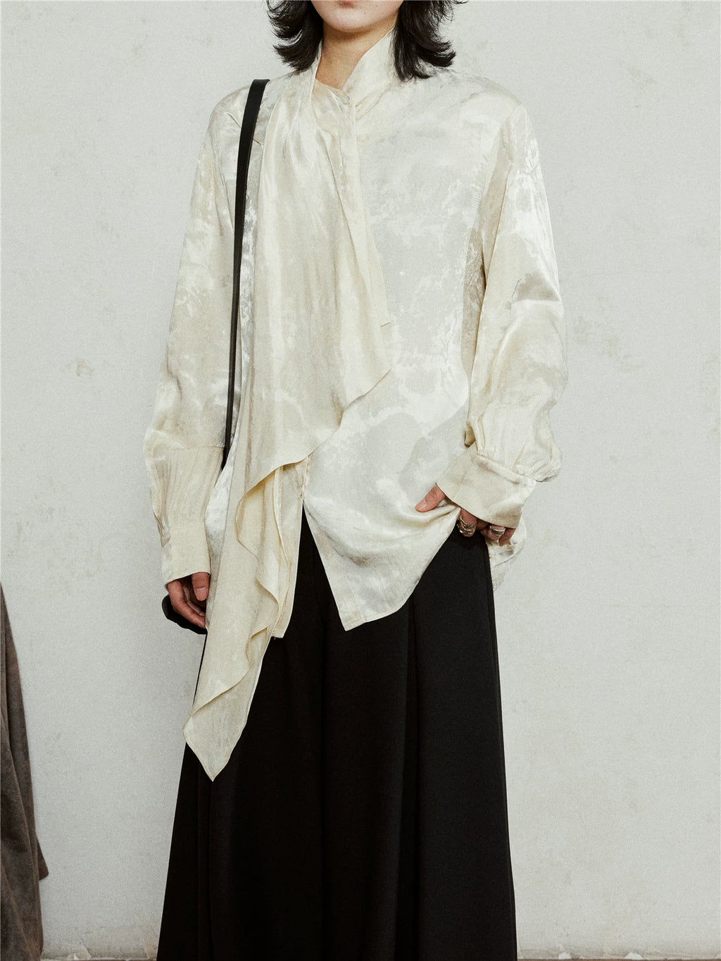 SUNYVONNE Temperament Jacquard Long-sleeved Shirt