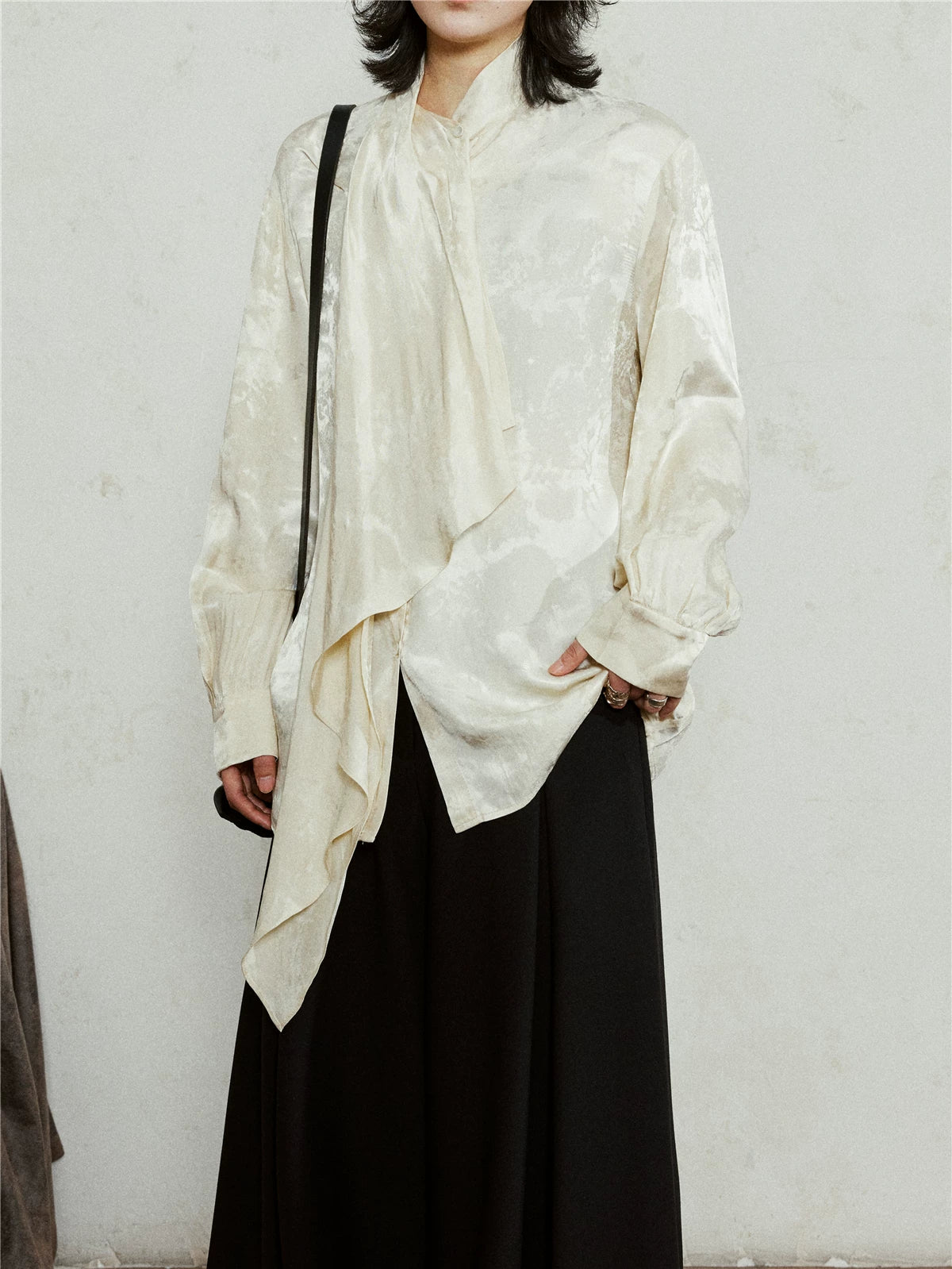 SUNYVONNE Temperament Jacquard Long-sleeved Shirt