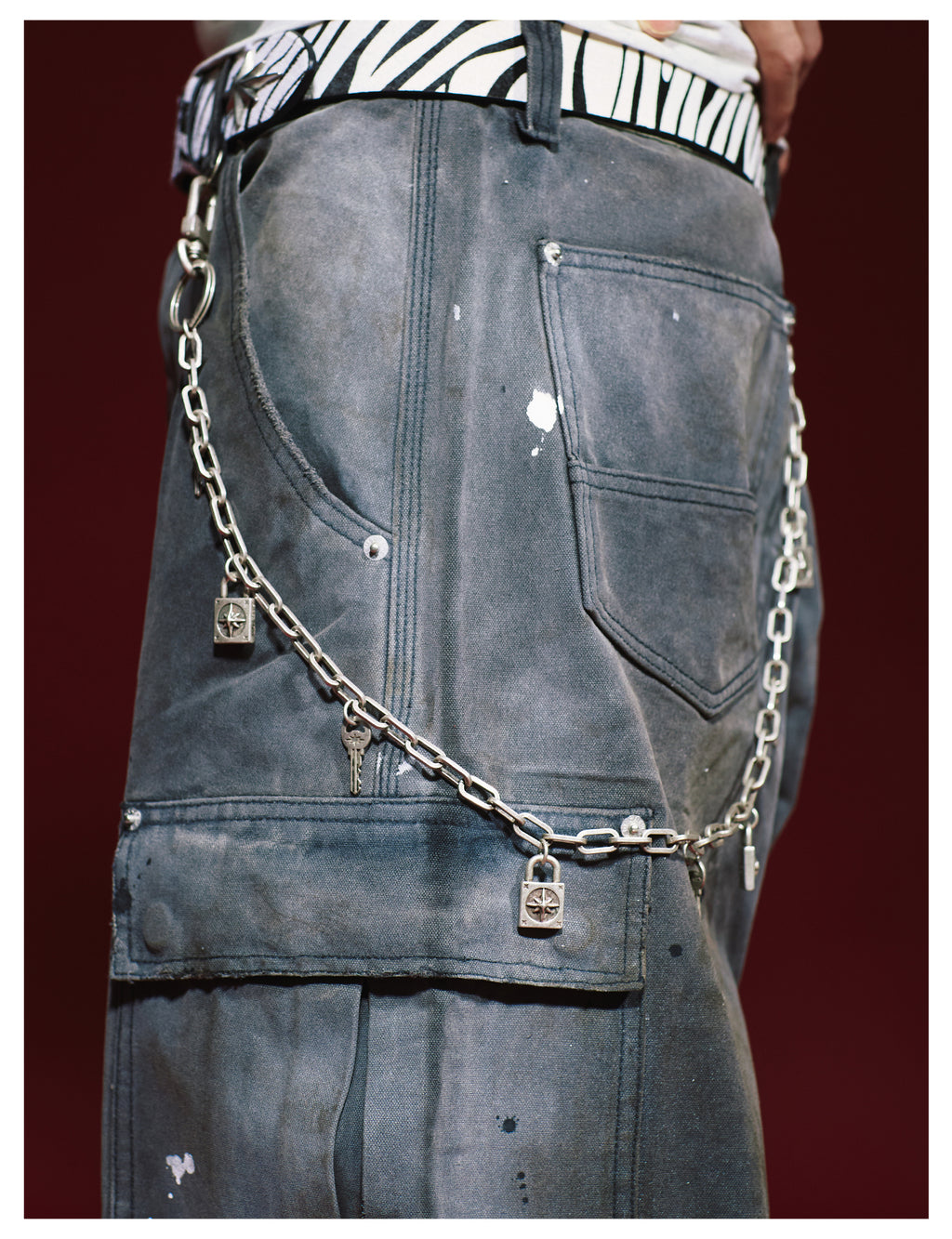 Remedy metal chain waist key lock