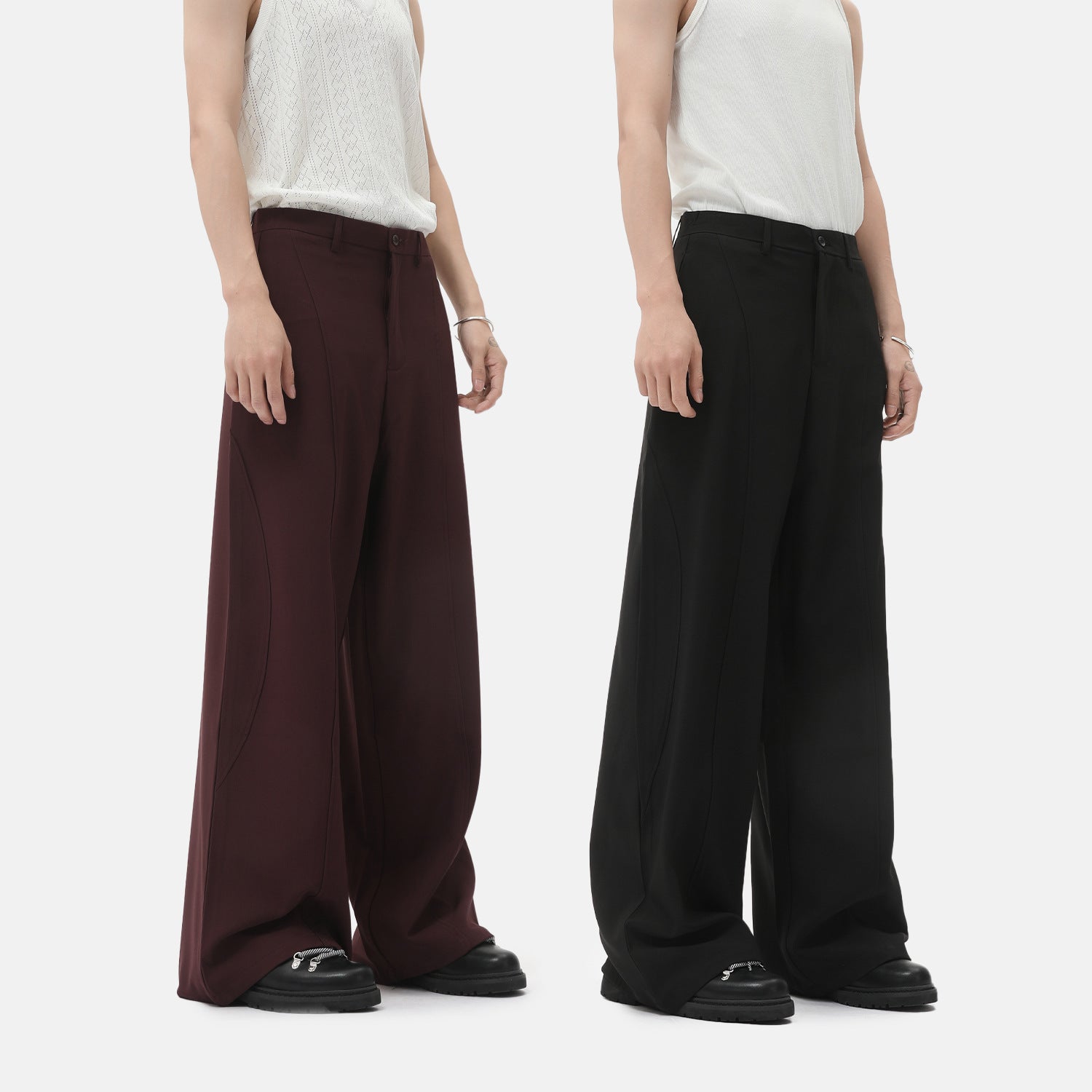 MTLCLOTHES Silhouette Loose and Thin Mopping Suit Pants