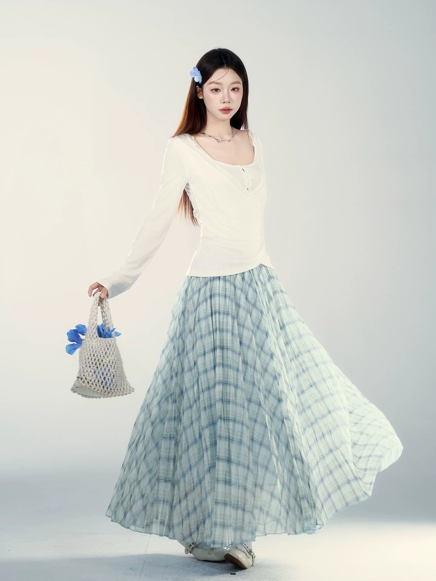 Wildberry Waist Plaid Skirt