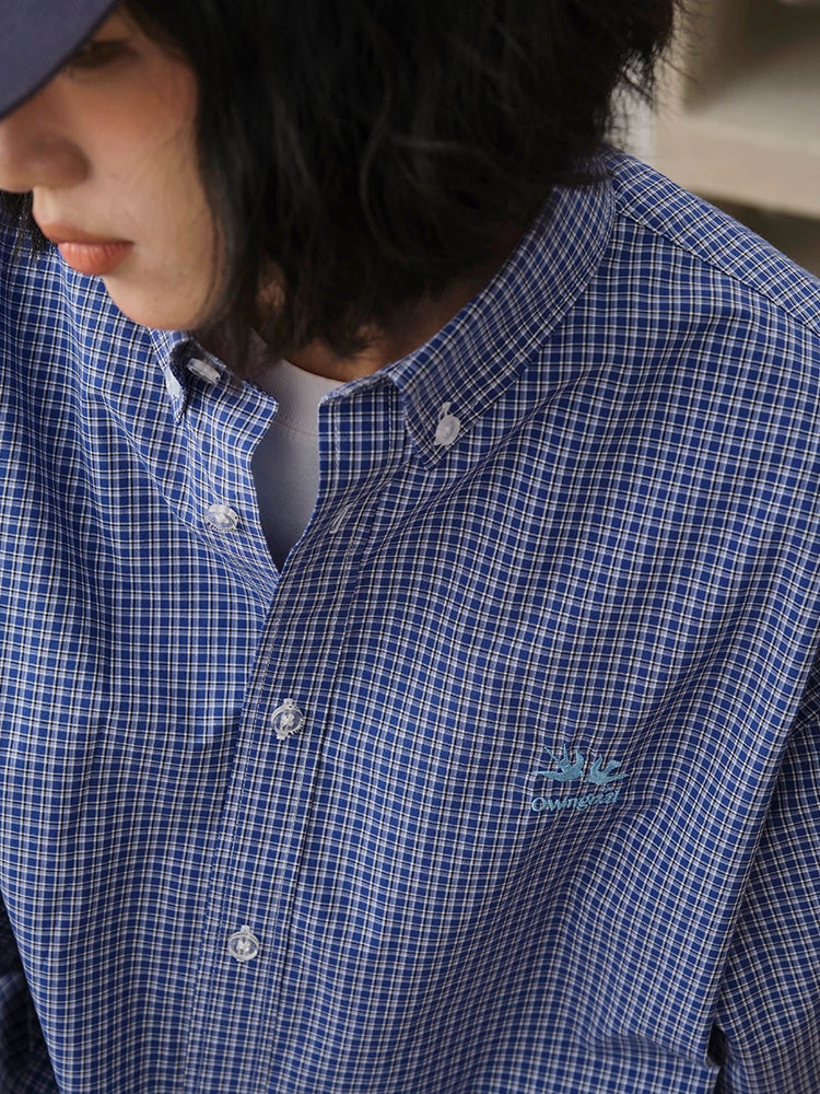 Battles Baseball Long Sleeve Checkered Shirt