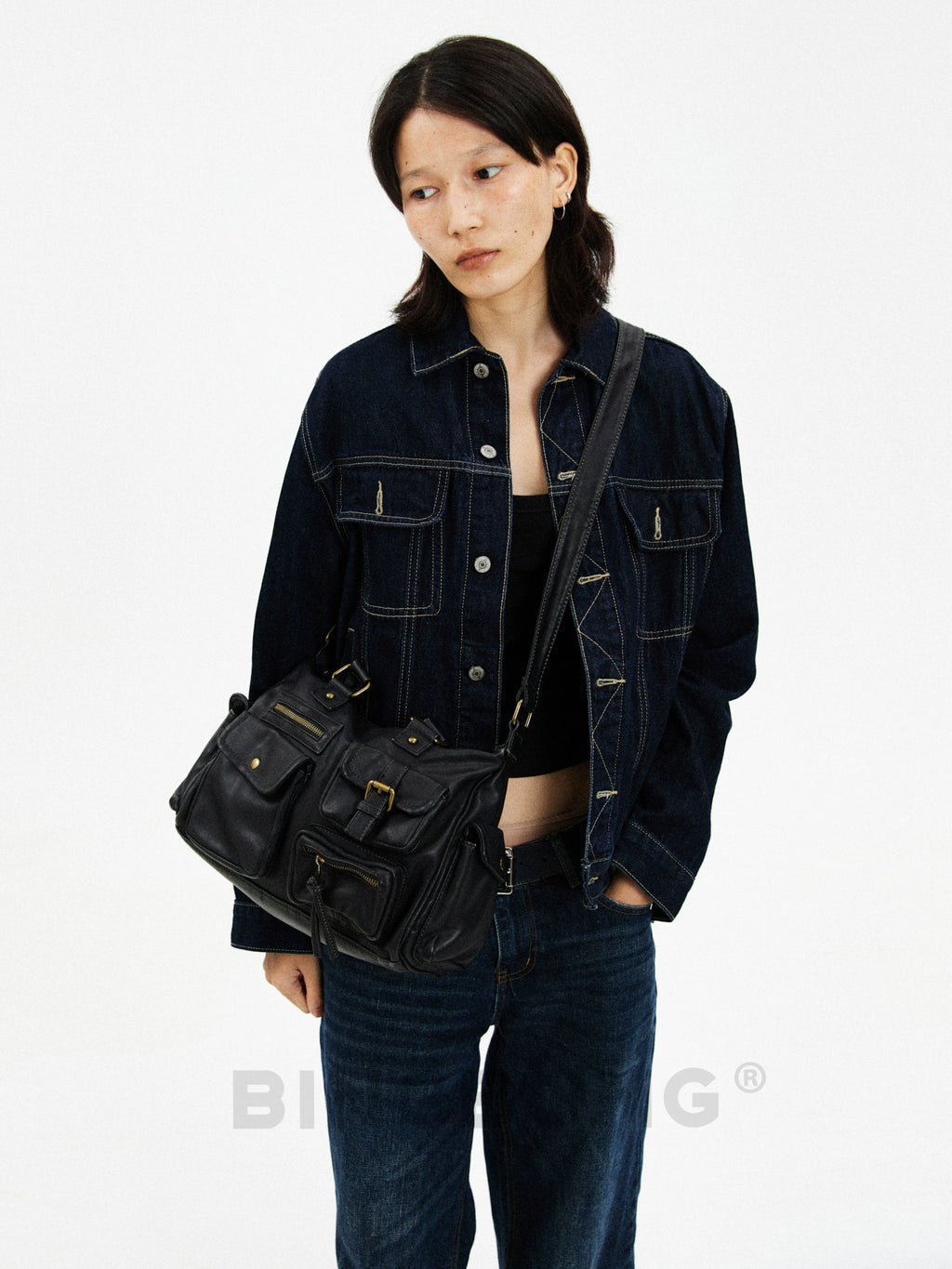 BINGBONG Retro Commuter Large Capacity Shoulder Messenger Bag