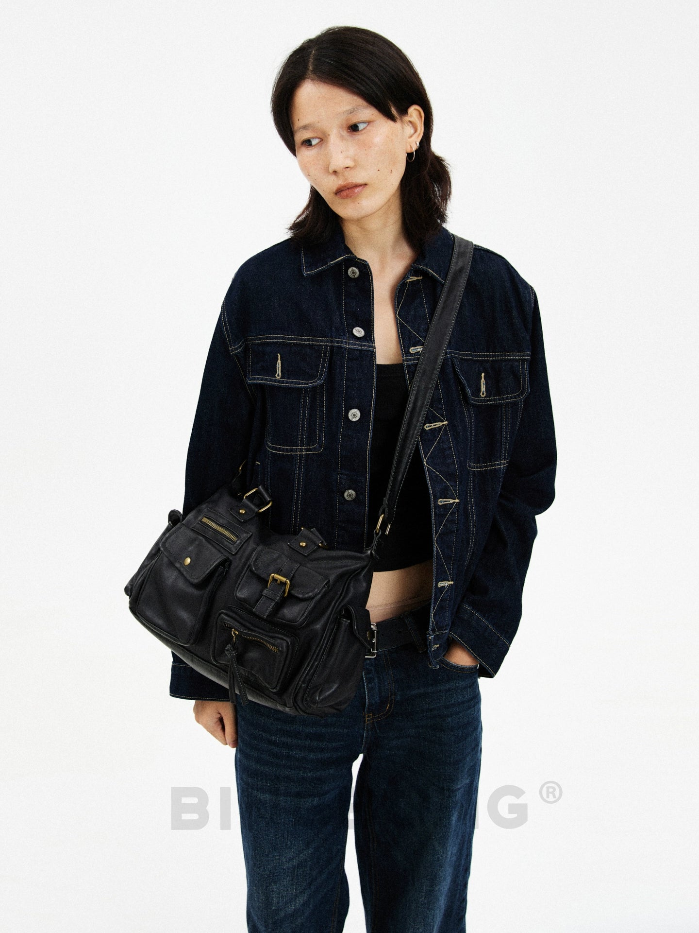 BINGBONG Retro Commuter Large Capacity Shoulder Messenger Bag