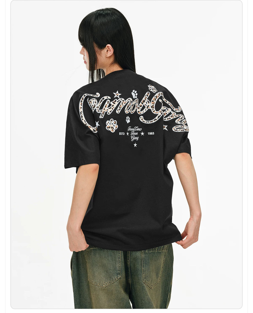 404MO Sticker Embroidery Quick-drying Cool Loose Tee