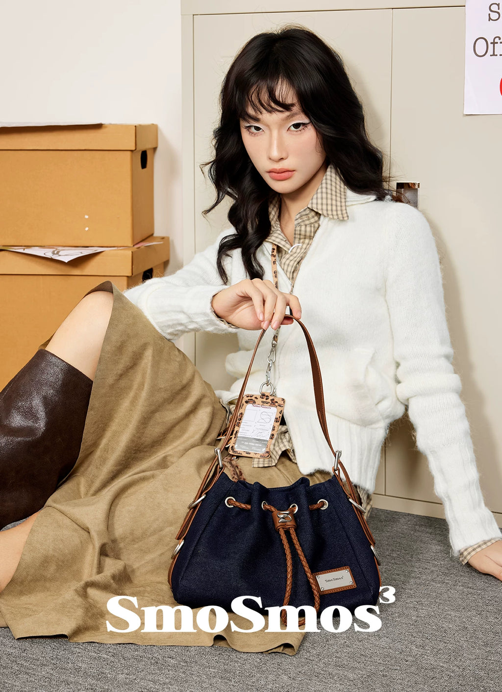 SmoSmos Vintage Denim Bag Underarm Bag