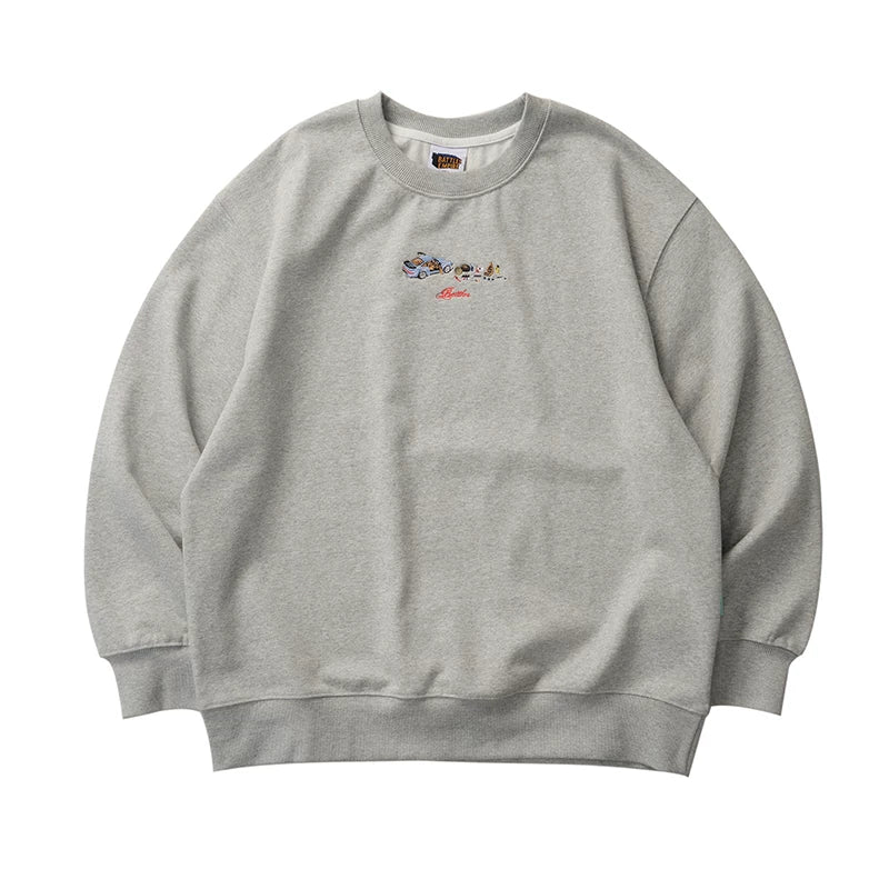 Battles Loose Casual Crew Neck Embroidered Sweater