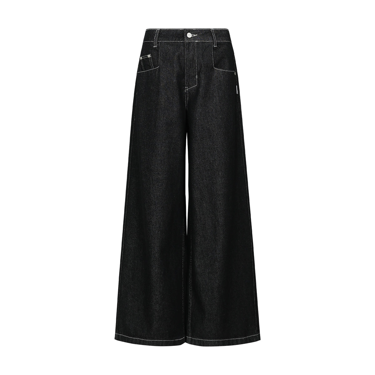 FUNKYFUN Open Stitch Loose Straight Jeans