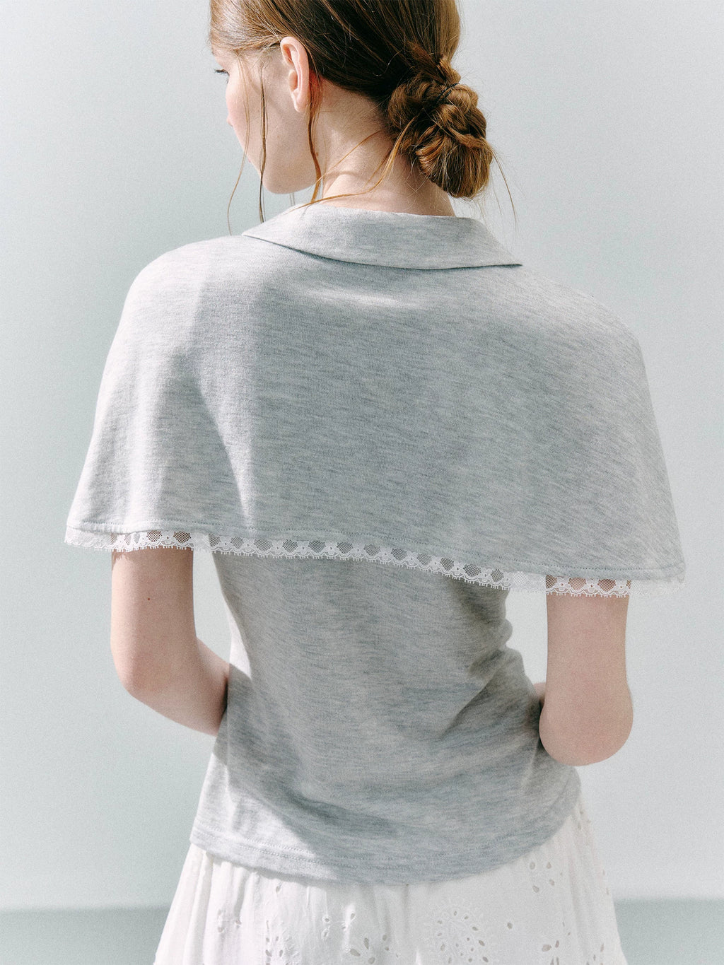 LOST FOREST Skinny Skin-friendly Cloak Integrated Tee