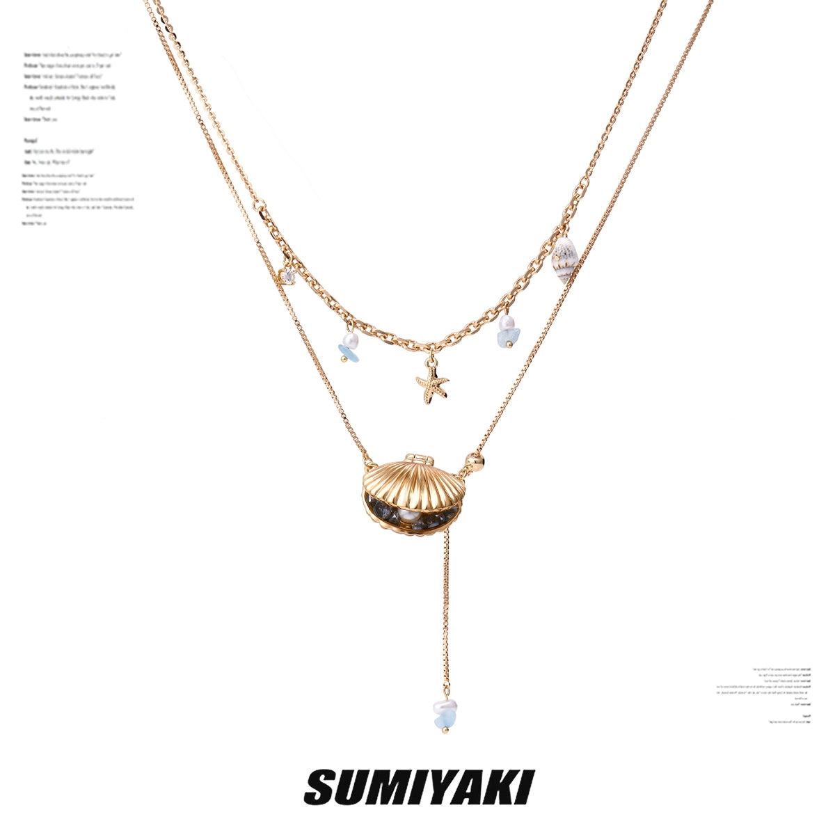 SUMIYAKI Shell Premium Sense Clavicle Chain Stacked Chain Pendant