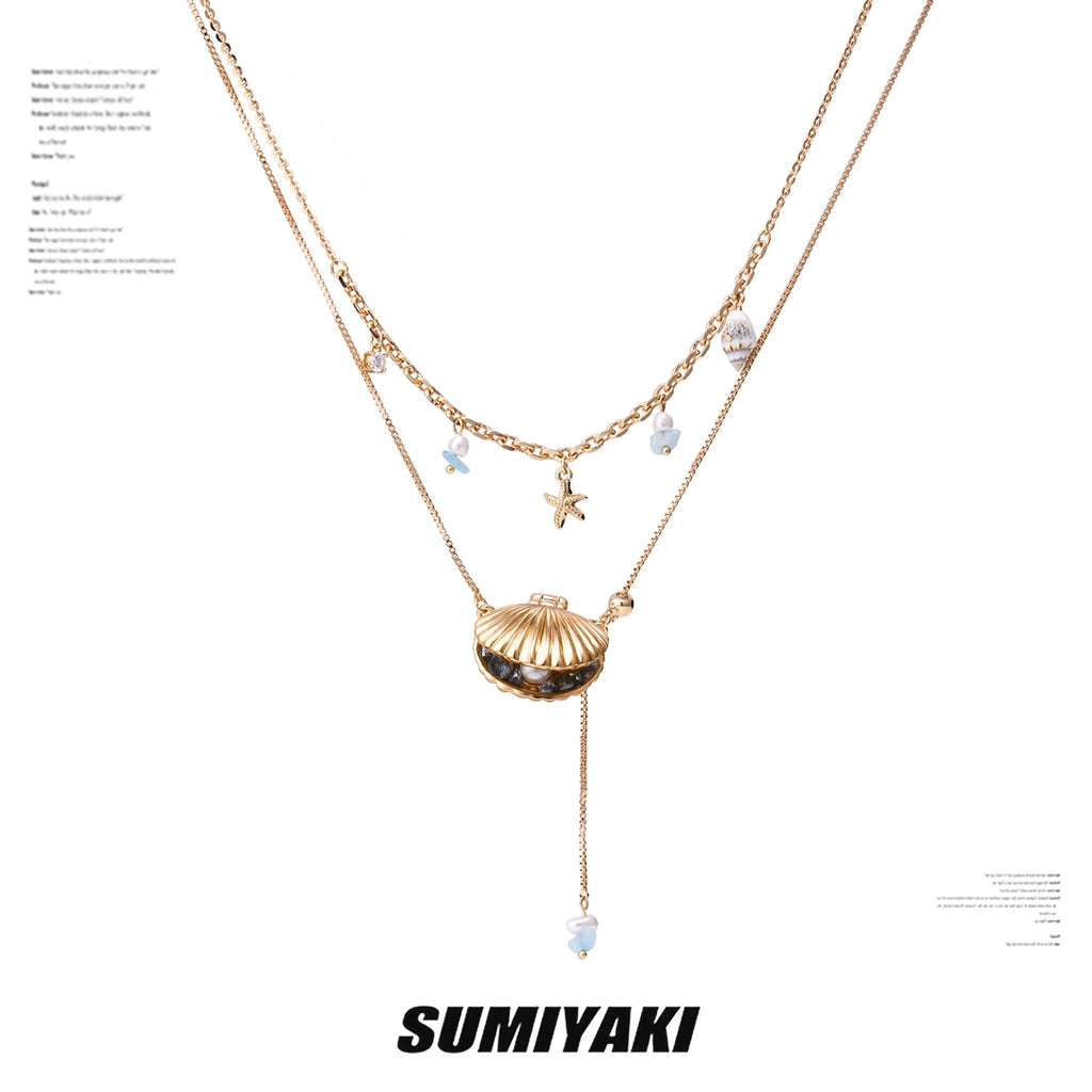 SUMIYAKI Shell Premium Sense Clavicle Chain Stacked Chain Pendant