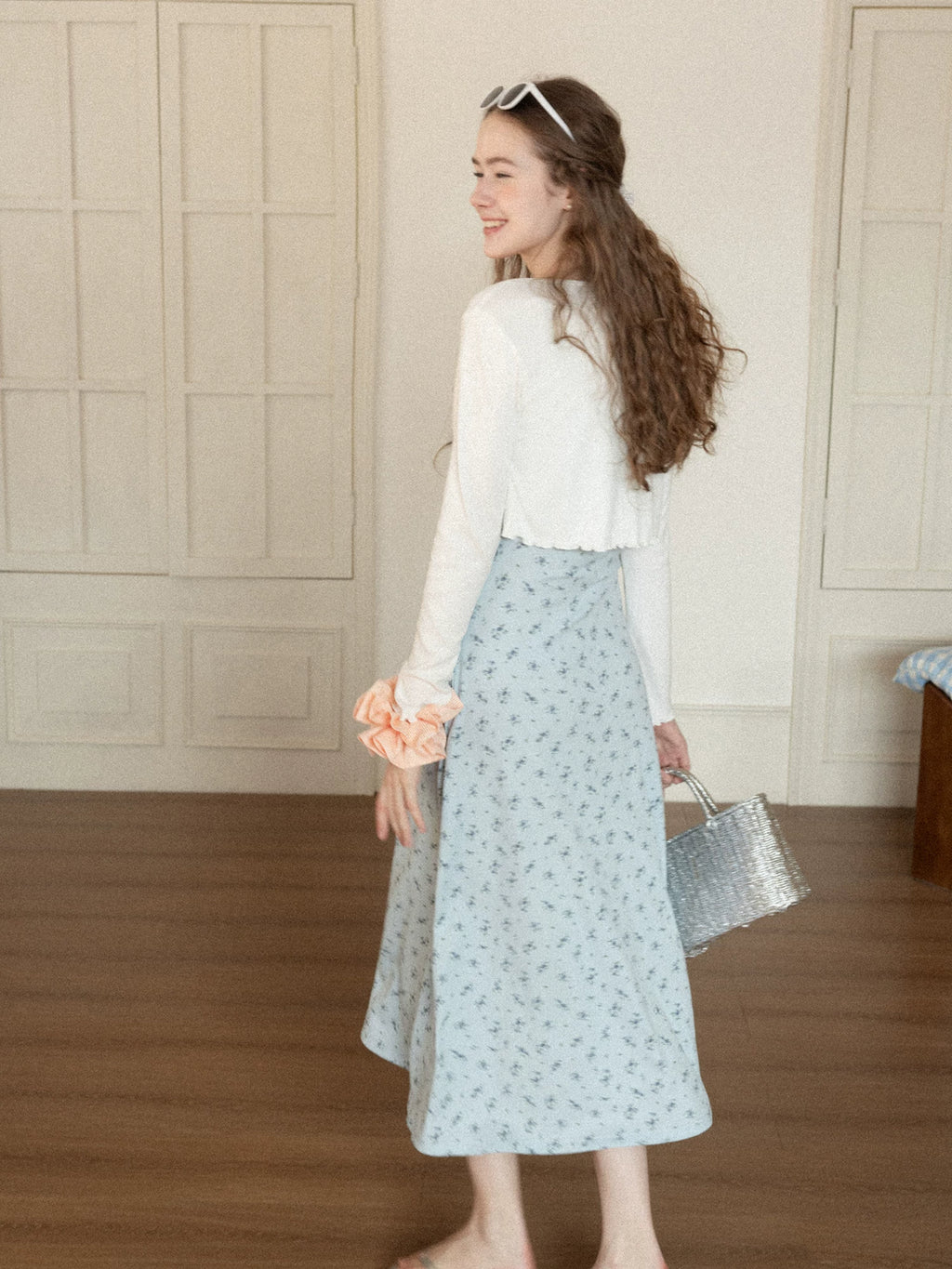 Cantonstory Temperament Floral Suspender Dress