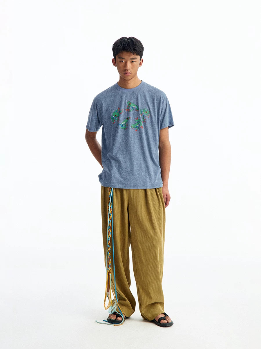 CONP Thin Cotton Front Shoulder Casual Tee