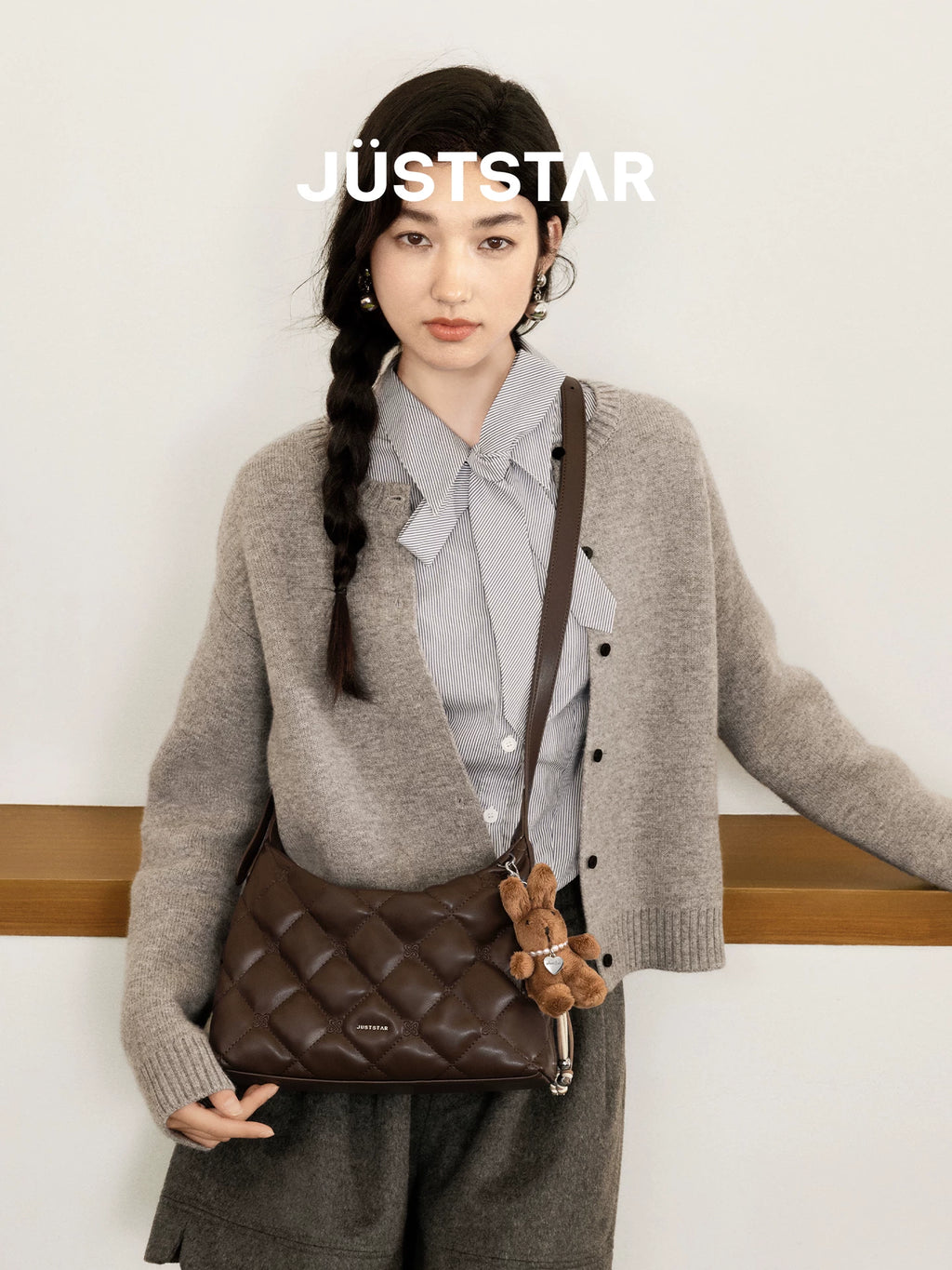 JUST STAR Relaxed Soft Leather Underarm Bag