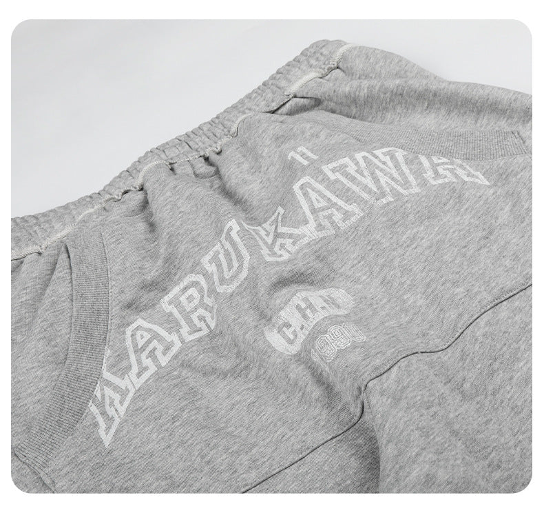 11KN Casual Straight Letter Printed Sweatpants