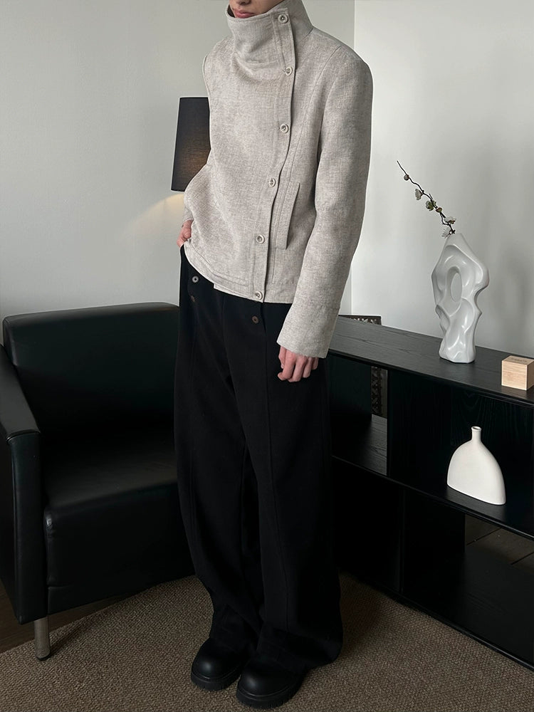 KREATE Irregular Vintage Stand-Up Collar Shoulder Jacket