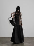 INDULGE Embroidered Square Neck Tank Top Long Skirt