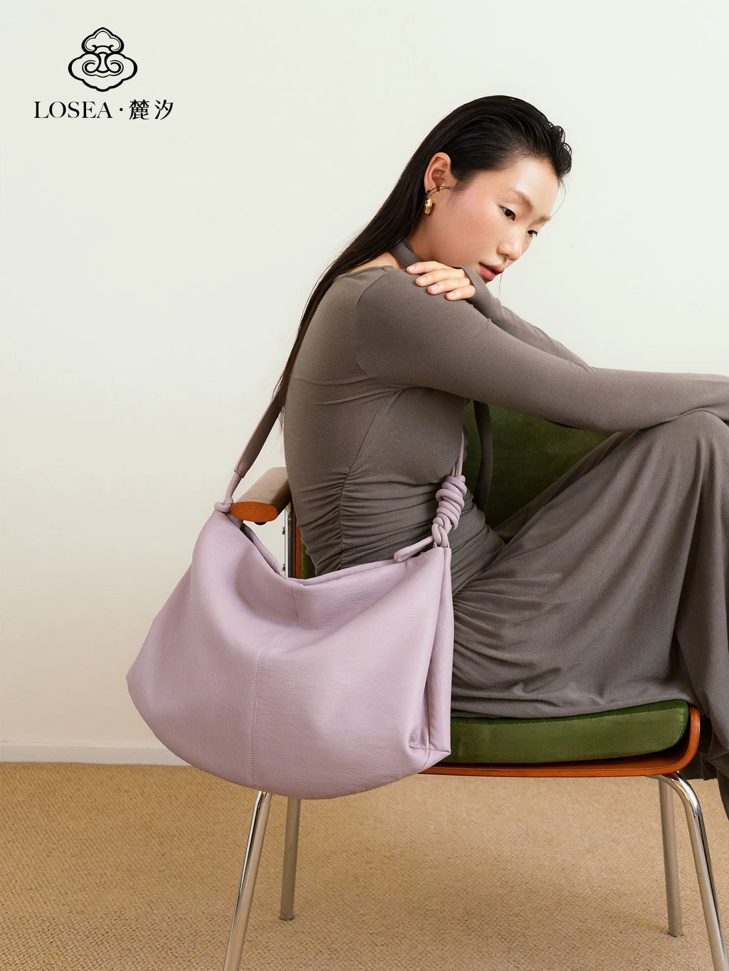 LOSEA Soft Leather Large Capacity Shoulder Bag