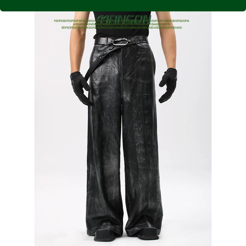NUndeFineD Senior Sense Gradual Change Color Straight Loose Wide Leg Pants