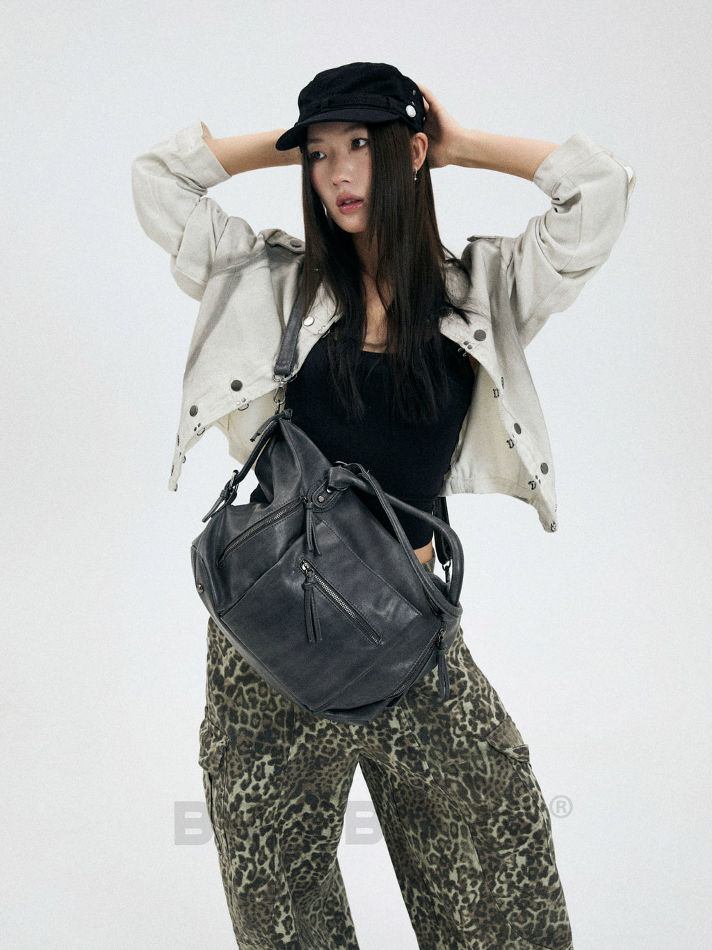 BINGBONG Retro Large Capacity Shoulder Messenger Bag