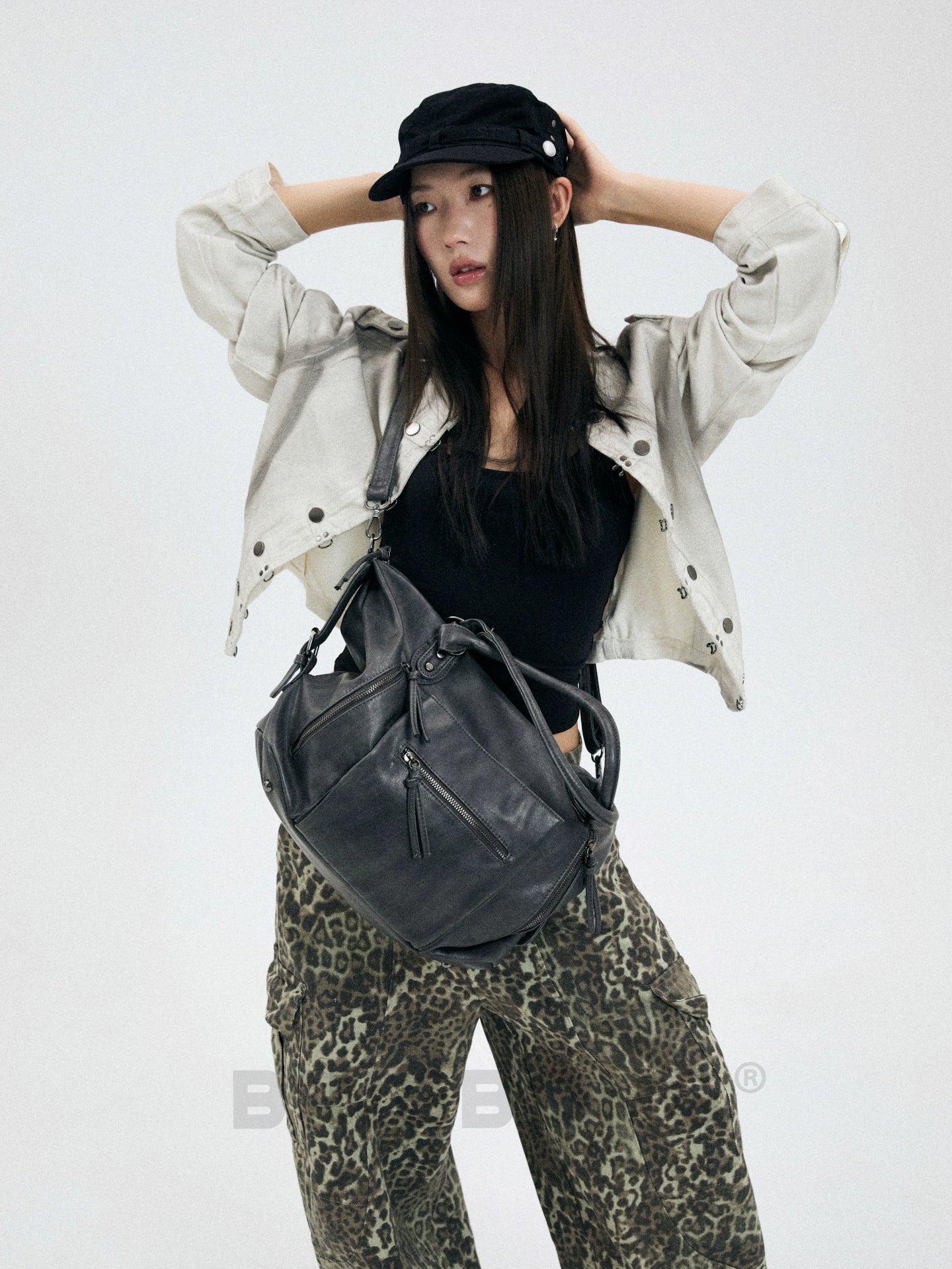 BINGBONG Retro Large Capacity Shoulder Messenger Bag