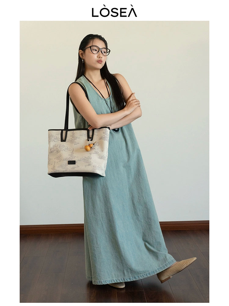 LOSEA Xiangyun Pattern Large Capacity Tote Bag