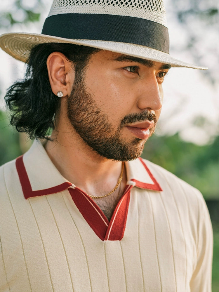 SOARIN Striped Gentleman Lapel Tee