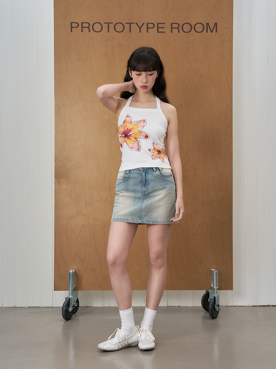 UnderStress Hawaiian Floral Print Vest Sling