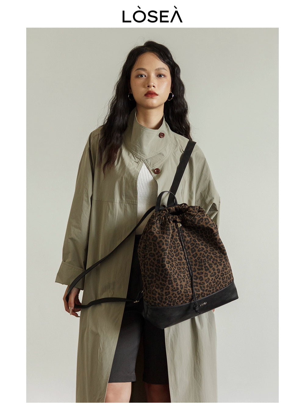 LOSEA Leopard Print Mountaineering Backpack