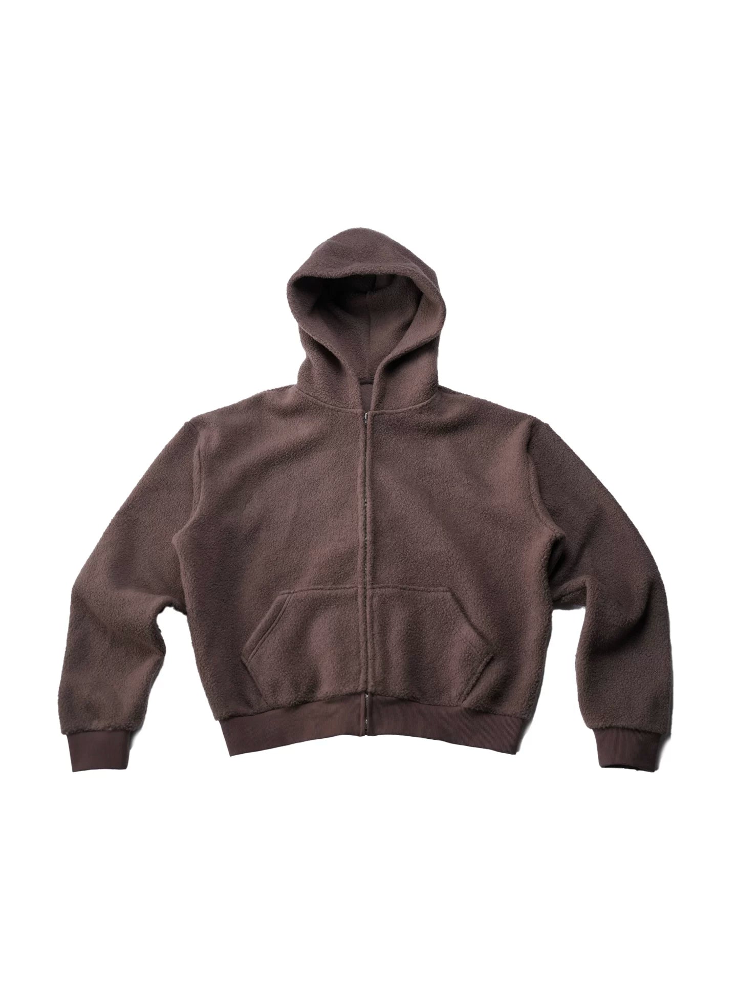 LIBERAFIT Wool Lamb Wool Silhouette Hooded Zip Jacket