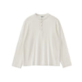 BUTTBILL 24AW Japanese Henry Neck 5% Merino Blended Long Sleeve Tee