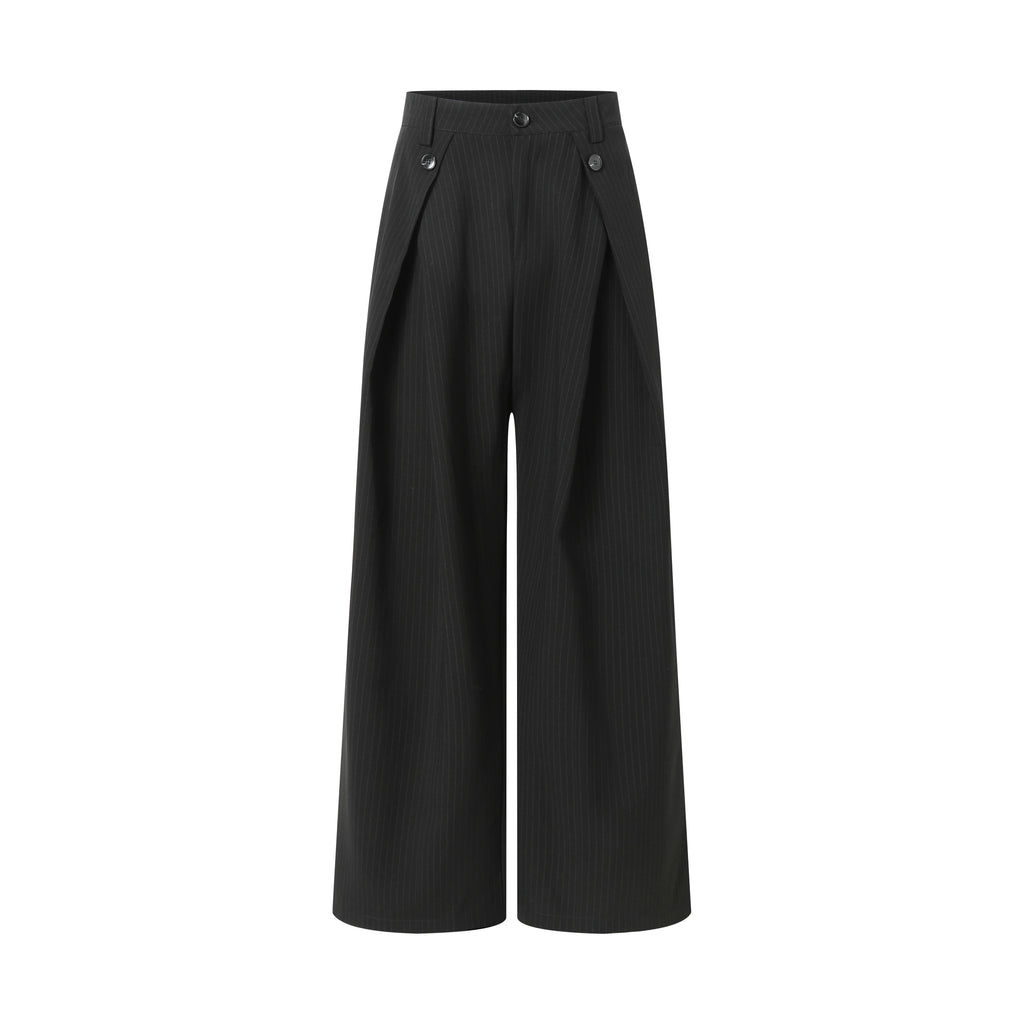 A PUEE Retro Pleated Striped Slacks