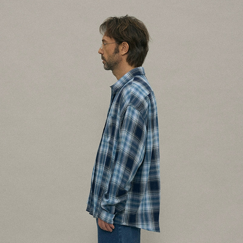 PARTIMENTO Niche Versatile Blue Plaid Tee