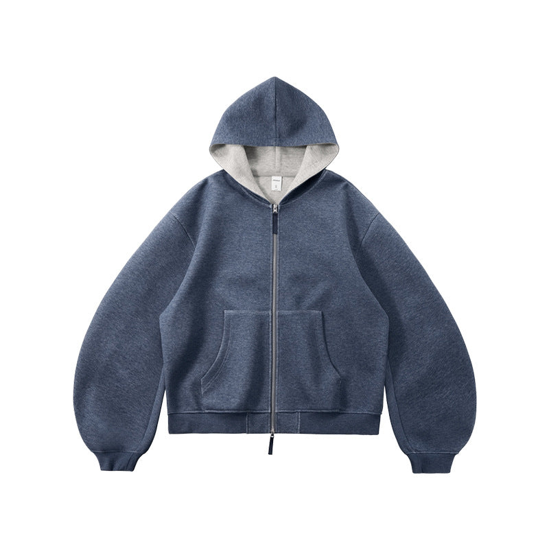 Inflation Contrast Ins Short Hooded Sweater