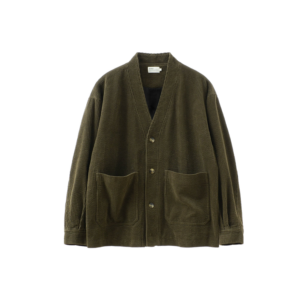 BUTTBILL Commuter  V-neck corduroy cardigan sweater Jacket