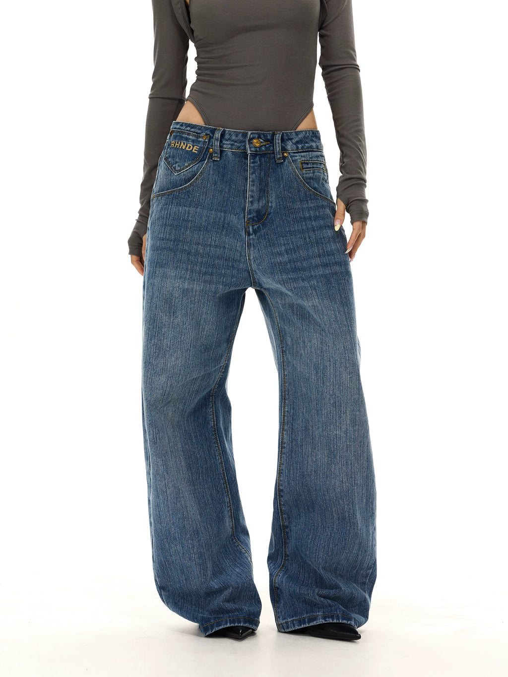 WLNEXT Premium Embroidered Loose Jeans