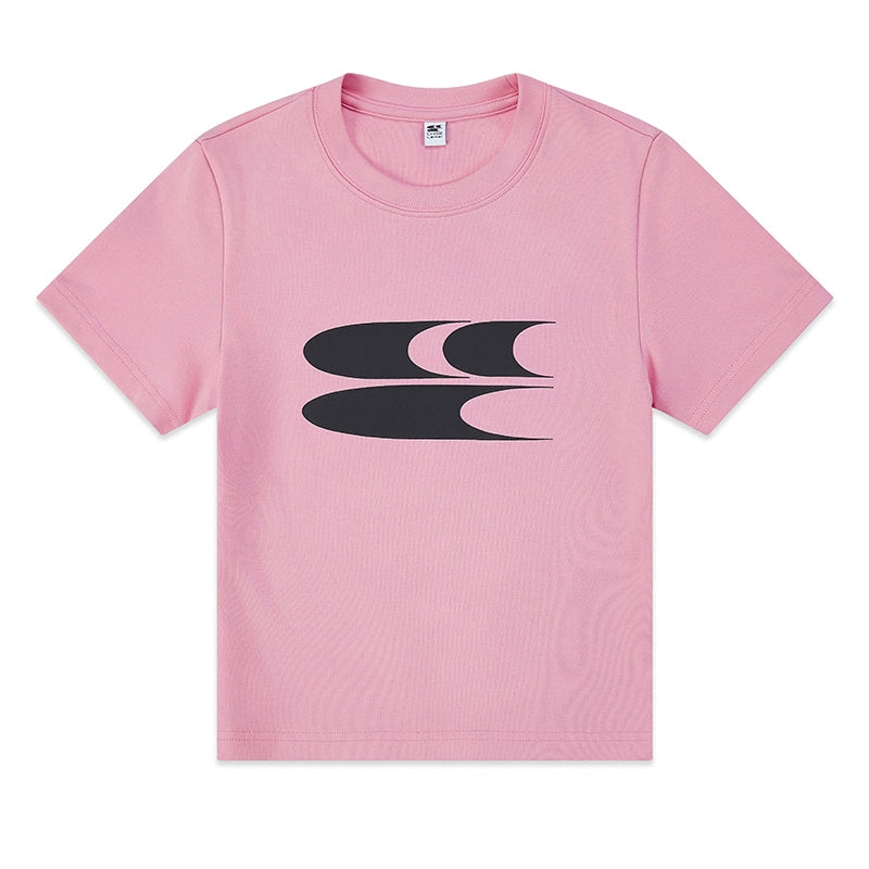 CryingCenter Y2k Millennial Babes Pink American Retro Crew Neck Slim Crop Top