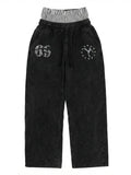 YBSSTREETMARKET Stitched Double Waist Casual Sweatpants
