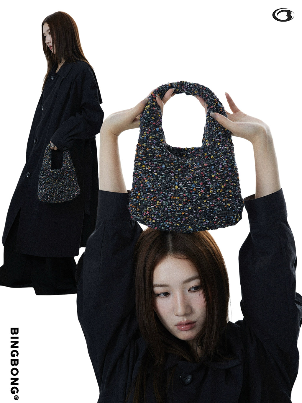 BINGBONG Hand-knitted Wool Retro Handbag