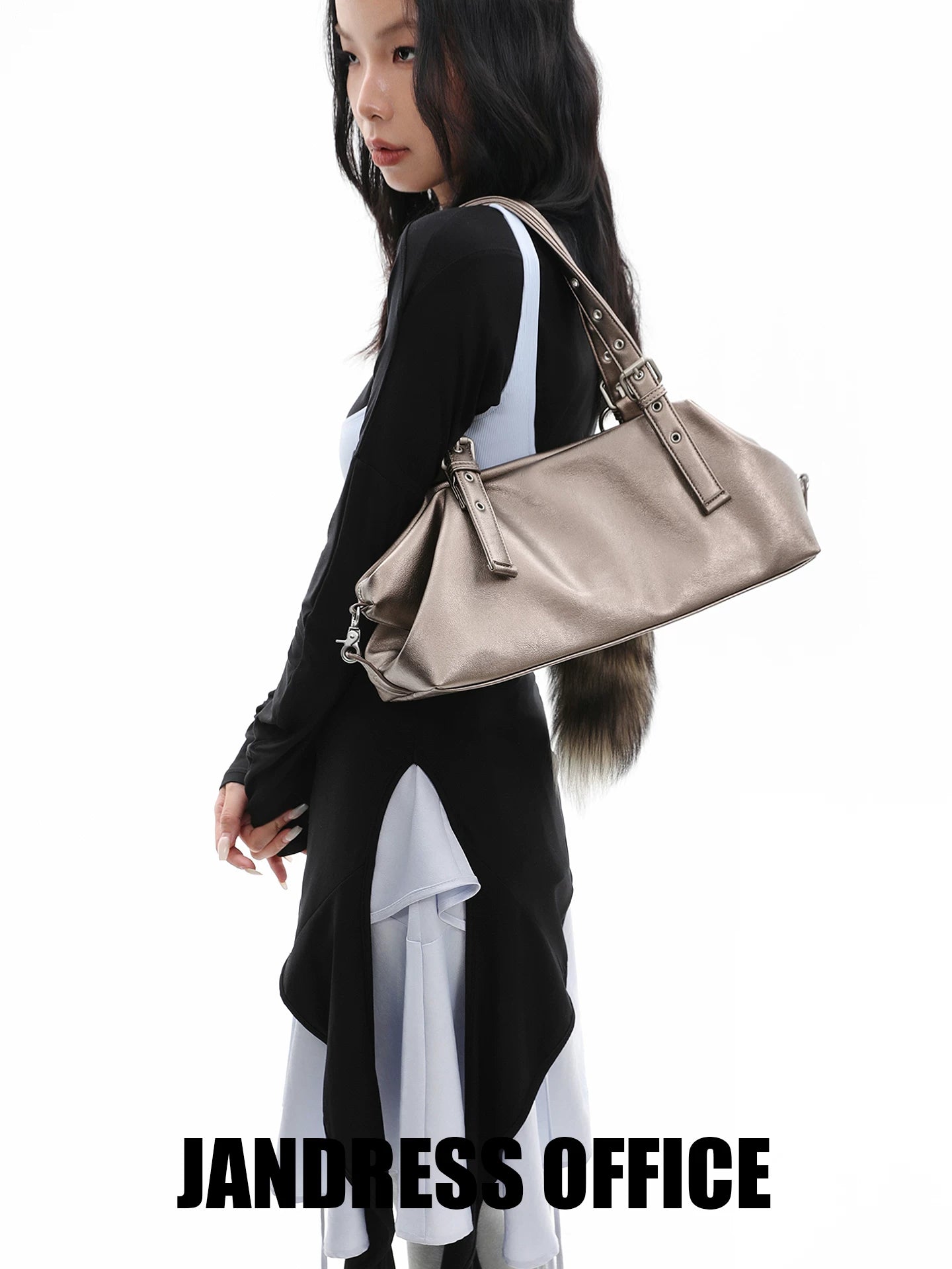 JANDRESS Casual Soft Leather Shoulder Armpit Bag
