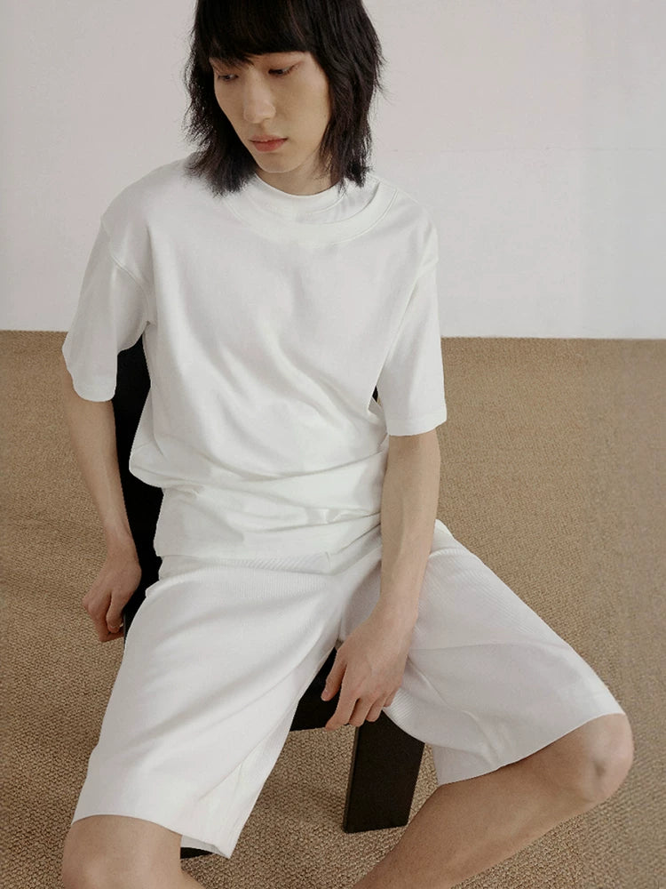 COLN Fake Two Piece Double Neck Tee