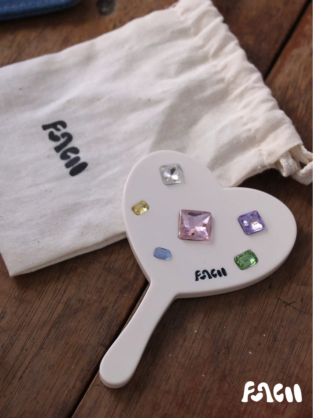 FUNCOO Love Drill Handheld Makeup Mini Mirror