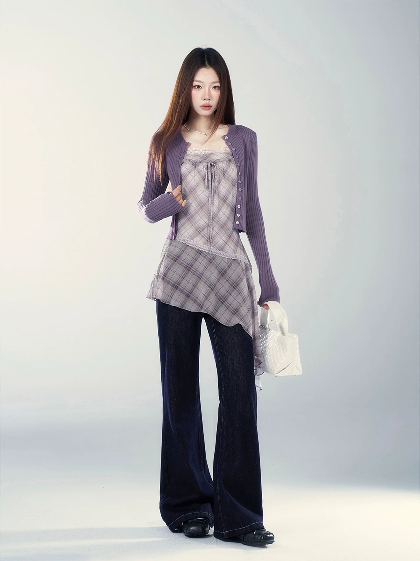 Wildberry Plaid Suspender Waist Dress