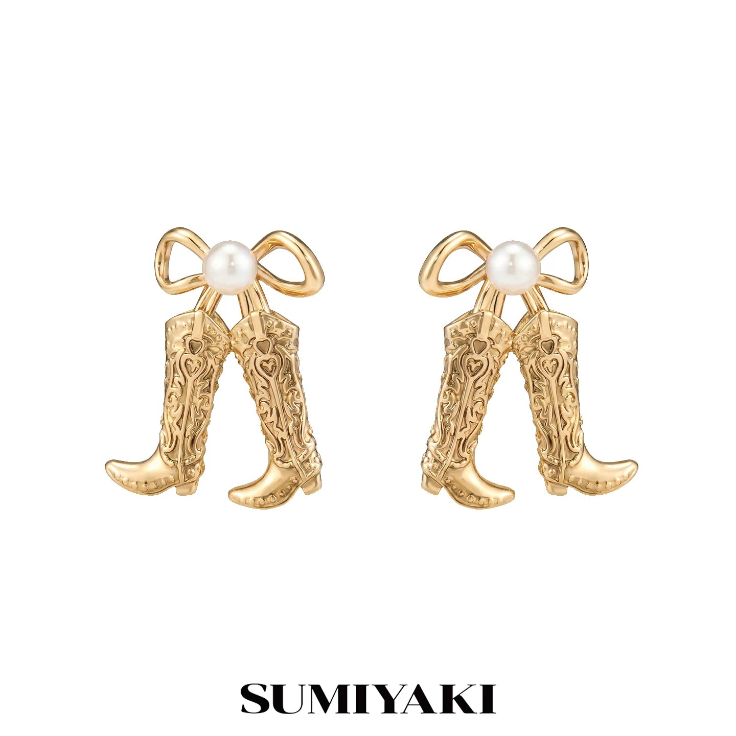 SUMIYAKI Vintage Butterfly Pearl Earrings
