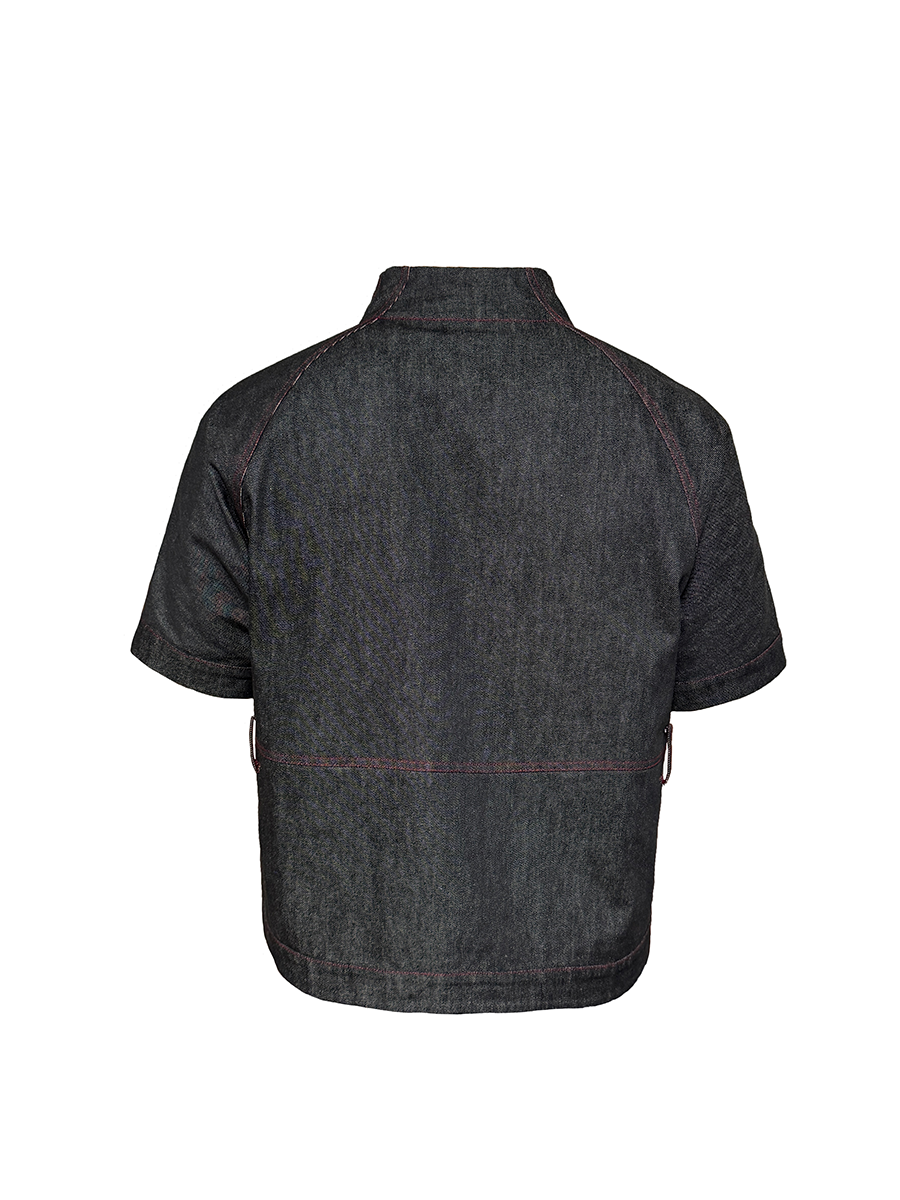 JCAESAR Stand-up Collar Red Line Original Cow Shirt