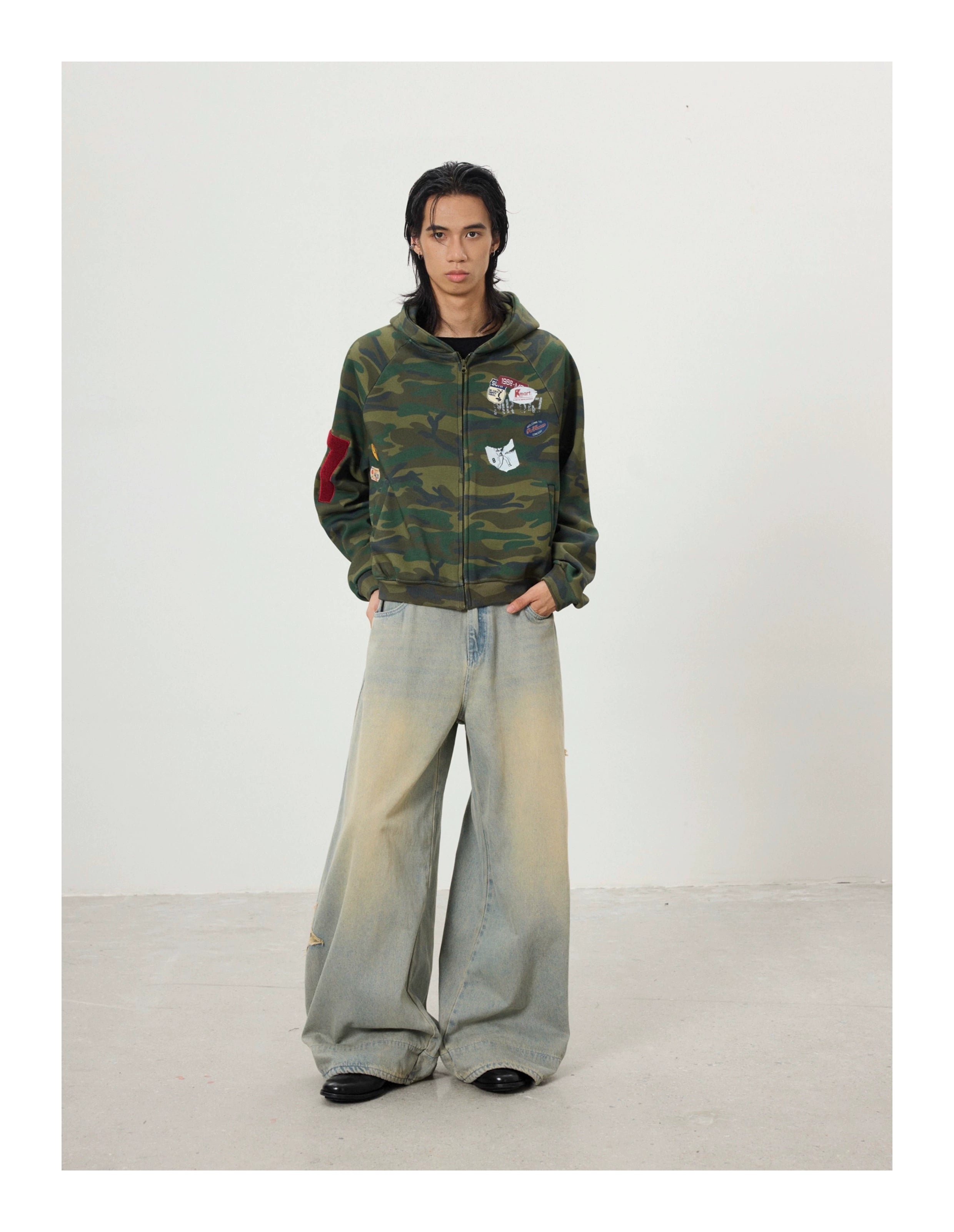 BTSG Towel Embroidered Embroidered Zip-up Cardigan Jacket