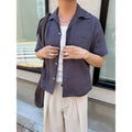 Anniehall Lapel Short Casual Short Sleeve Shirt
