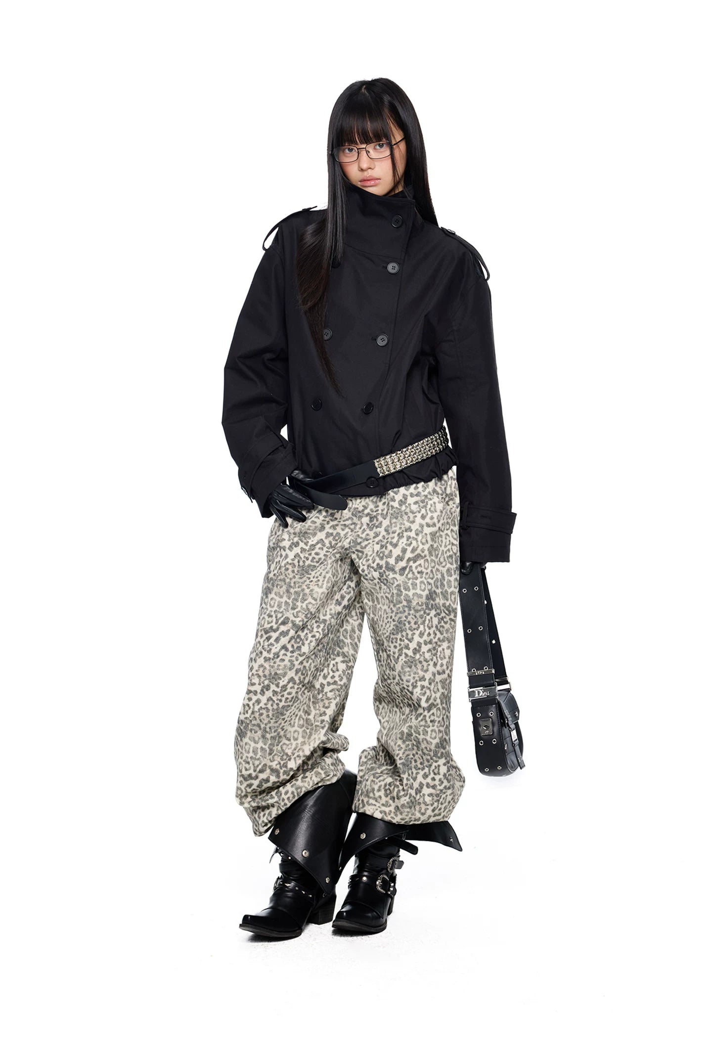 EZEK Retro Leopard Print Casual Loose Wide-leg Pants